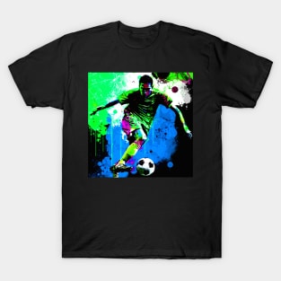 Soccer Player Graffiti Art Splash Paint T-Shirt